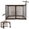 Generico Zanzariera per Gazebo 3x3, Esterno Zanzariera Universale da Giardino Patio, 4 Pannelli Pareti Laterali con Cerniera Impermeabile per Pergolato e Pergola (Marrone, 3x3 M)