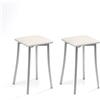 ASTIMESA TABPIBL Due sgabelli da cucina gambe design ecopelle bianco, altezza seduta 45 cm