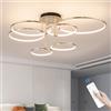 EIDEARAY Moderna lampada da soffitto a LED, in oro, con telecomando, dimmerabile, 3000 K-6000 K, per soggiorno, camera da letto, ingresso, ristorante (6 anelli/140 W)