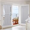 LINFKY Tenda Per Porta Oscurante - Privacy Per Finestra Isolata Termicamente Per Soggiorno Tenda Per Porta Scorrevole In Vetro Francese Con Tieback 1 Pannello (Greyish White,137 x 182 cm, 1 pannello)