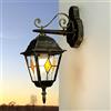 Licht-Erlebnisse Applique vintage Salzburg classica color oro antico in stile Tiffany E27 IP44 arredamento e illuminazione da esterno per giardino balcone terrazzo