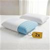 cuscini fiber - Coppia Cuscini Memory Foam Forato Traspirante e Fresco Alto 13cm, Cuscini Letto Matrimoniale Ortopedici con Fodera Misto Cotone, Guanciale Letto Antiacaro Anallergico Made in Italy