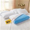 cuscini fiber - 6 Cuscini Memory Foam Forato Traspirante e Fresco Alto 13cm, Cuscini Letto Matrimoniale Ortopedici con Fodera Misto Cotone, Guanciale Letto Antiacaro Anallergico Made in Italy