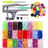 Glarks Set di 384 bottoni a pressione in plastica con pinze a pressione per cucito, bavaglini, cappotti antipioggia