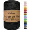 OurTop Corda Macramè, 2mm x 500m Filo Macrame Corda Macramè Filo Morbido Filato Macrame per Appendere La Parete, Fai Da Te, Artigianato, Lavori a Maglia, Lavori Decorativi(Nero)