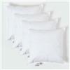 Homescapes set di 4 cuscini quadrati da 45 x 45 cm, con imbottitura 100% piume d'oca, ideali come cuscini da letto o come imbottitura per cuscini da divano/decorativi