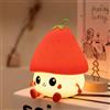 PORUPAEL Simpatica luce notturna a forma di fragola, luce notturna ricaricabile in silicone per bambini, neonati, ragazze, lampada da comodino a LED dimmerabile, decorazione per la stanza, luci notturne per