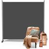 Fiqops Paravento per esterni, divisorio spazio con ruote 1 pezzo 187×181 cm, paravento resistente alle intemperie per esterni e ufficio - Antracite