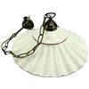 fd-bolletta arredamento e illuminazione Lampadario sospensione,lampada ottone da soffitto,paralumi ceramica bordo marrone,illuminazione per interni l1036 Misure:H 74cm,Ø piatto 37cm