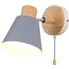 Milageto Lampada da parete moderna, con interruttore a catena, lampada da comodino, apparecchio di illuminazione per ristorante, bagno, soggiorno, casa, GRIGIO