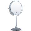 Mirrorvana specchio da tavolo per trucco con ingrandimento 15X e 1X, ideale per make up e toeletta da bagno, specchietto ingranditore 30 x 15 cm (cromo)