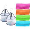 Anlising Mollette per Bucato Antiscivolo, 60PCS Mollette di Plastica Colorate con 2 Cesto, mollette bucato con Cestino, per Vestiti, Asciugamani, Calzini, Lenzuola