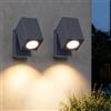 Aipsun 2 PCS Applique da Esterno/Interno,Ip65 Lampada da Parete in alluminio applique Gu10/90 gradi orientabili esterno/interno,impermeabile,Applique senza lampadina，Antracite