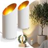 charlique® LED Uplight Spot (2 pezzi) bianco, 6 W, faretto da pavimento, lampada da terra per illuminazione d'accento d'atmosfera, lampada da terra con lampadina GU10 230 V, luce calda da 2700 Kelvin