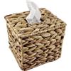 Vauki Scatola per fazzoletti, 15 x 15 x 15 cm, quadrata in rattan, porta fazzoletti intrecciati, porta fazzoletti decorativi, per soggiorno, ufficio, ristorante