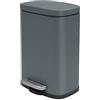 Spirella - Cestino per Bagno a Pedale Modello Akira - Acciaio Inossidabile di Alta Qualità - Chiusura Silenziosa Easy-Close - Grigio Opaco - 12L - Accessori per il bagno