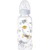 CutiePlusU Biberon per adulti in vetro con tappo protettivo, stampa carina, alimentazione senza BPA, tettarella in silicone da 400ml in set con bicchiere con cannuccia Straw-Cosmic Adventurer