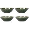 Mikasa Jardin Set di 4 piatti fondi in gres smaltato, design botanico verde, piatti fondi, 20cm - Lavabile in lavastoviglie e impilabile