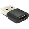 System-S Adattatore USB 3.1 tipo C femmina a 2.0 tipo A maschio in nero