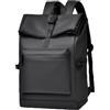 LIZHAYG Zaino Porta Pc Zaino di grande capacità - Elegante borsa da viaggio e da pendolare nera con spallacci regolabili, scomparti multipli, zaino da viaggio(Black)