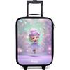 NoBoringSuitcases.com® Valigia Per Bambini Compatto 48x31x19 cm Bagaglio Ultraleggero Bagagli Rigidi LED Ruote Valigie Neonato Bimbi - Ragazze - Elfo - Magia