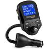 Technaxx Trasmettitore FM DAB+ Bluetooth Auto Kit Vivavoce - Adattatore Radio con 2 USB (QC3.0), AUX, MicroSD, Display Grande, Streaming Musica e Chiamate FMT1500BT