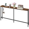 Amveya Consolle Ingresso, Tavolino da Divano, Mobili Ingresso Moderno con 2 prese e 2 porte USB(160 x 20 x 80.5 cm)