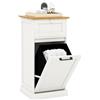 GIANTEX Armadio per Lavanderia in Legno con Cassetto e Cesto Estraibile per Biancheria, 40 x 37 x 82 cm, per Bagno (Bianco)