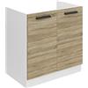 B BELINI GROUP Belini - Mobile sottolavello da cucina, 80 cm di larghezza, SDZ, senza piano di lavoro, con 2 ante, rovere Sonoma