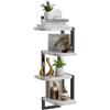 hi-home Set di 4 mensole angolari da appendere, colore: bianco