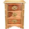 Casa Moro | Cassettone orientale Abiya 42x34x55 cm (L/I) con 3 cassetti Comodino in legno massello di sheesham decorato con ottone | cassettone stretto in vero legno | MA68-60-B