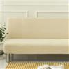 WWQQKJ Copridivano Senza Braccioli Tinta Unita 2/3 Posti Elasticizzato, Antimacchia Fodera per Divano Letto Lavabile Antiscivolo Pieghevole Clic Clac Copri Divano(Beige,120-150cm)