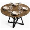Shally Dogan Tavolo Rotondo per Sala da Pranzo e Cucina Diametro 120cm, Gambe in Metallo con Ripiano Portaoggetti Inferiore e Piano in Legno, Ideale per Casa e Ufficio (Industrial)