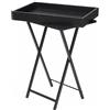 HOOBRO Tavolino con Vassoio, Tavolino da Divano Pieghevole con Vassoio in Legno Rimovibile, Struttura in Acciaio, Tavolino da Caffè, Stile Industriale Vintage, Nero EBK29BZ01
