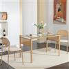 QSFCUB Set di 2 sedie da pranzo in rattan boho con quattro gambe di supporto in metallo, per cucina, soggiorno, giardino, balcone e feste (2, colore legno, taglia unica)