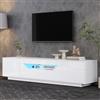 VIVCA Mobile TV da 180 x 40 x 45 cm, con 2 cassetti e 2 armadi, mobile TV lucido con luci a LED, TV da 75 pollici, bianco