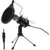 1 Set Microfono Classe Online Mic Stand Set Microfono di registrazione (Nero)