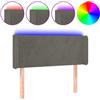 vidaXL Testata LED grigio scuro 103x16x78/88 cm in velluto