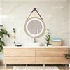 pro.tec Specchio da bagno a LED 'Picerno' Ø70cm con sospensione e 3 colori di luce oro
