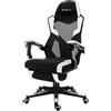 Huzaro Sedia da gioco Huzaro Combat 3.1 White - inclinazione di 135°, poggiapiedi estensibile, poggiatesta integrato, traspirante, fino a 150 kg, SGS