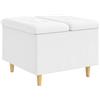 vidaXL Pouf contenitore bianco 60 x 60 x 45 cm in ecopelle