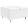 vidaXL Pouf contenitore bianco 80 x 80 x 45 cm in ecopelle