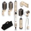 Cecotec Spazzola ad aria multifunzione modellante AirGlisse 8in1 Champagne, con 8 accessori. Potenza: 1400 W, 110000 giri al minuto, piastre riscaldanti.