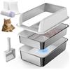 suzzipaws Cassetta XL per lettiera, chiusa, in acciaio inox, da 60,6 x 40,6 x 30,5 cm con coperchio, per lettiere in pellet di pino, lati alti per gatti grandi, anti-perdite, facile da pulire, meno dispersione