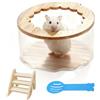 Behogan Hamster - Contenitore per criceti, sabbia trasparente, per bagno di sabbia, per criceti con scala e pala, scaletta per criceti, criceti o piccoli animali domestici (a forma di fiore)