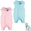 TenaLucy 2 Pezzi Body Gatto Post Operatorio, Tutina Gatto Post Sterilizzazione, Vestito Gatte per Recupero Chirurgico, Recovery Suit Protezione Anti-Leccamento per Cani Gatti Ferite Addominali Malatti