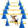 ROTKUSZ Agility Set per Cani Ostacoli per Bambini, Ostacoli per Cani con 8 Coni 32cm di Altezza + 8 Aste Lunghe 80cm, Set di Siepi Agility, per Cane Il Lavoro di Coordinamento
