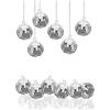 KONFEN 12 Pezzi Piccola Palla da Discoteca Appendibile, 2.3 cm Mini Disco Ball Argento Specchiato, Palline da Discoteca Silver Disco Ball Decorazioni Festa per Compleanno Capodanno Festa a Tema
