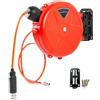 Exogio Avvolgitubo retrattile, 10 m, montaggio a parete, strumento automatico per tubo 'aria con supporto girevole, accessori per compressori d'aria