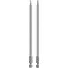 QUARKZMAN 2pz Punte Cacciavite Quadrate SQ2 Punte Esagonali Acciaio S2 Asta | 150mm/6, 4 Punti, 1/4, 6mm, Lunghezza magnetica, Attacco Esagonale, Grado Industriale